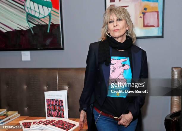 Chrissie Hynde attends the launch of Chrissie Hynde's "The Sanctum Collection" at the Karma Sanctum Soho hotel on January 16, 2020 in London, England.