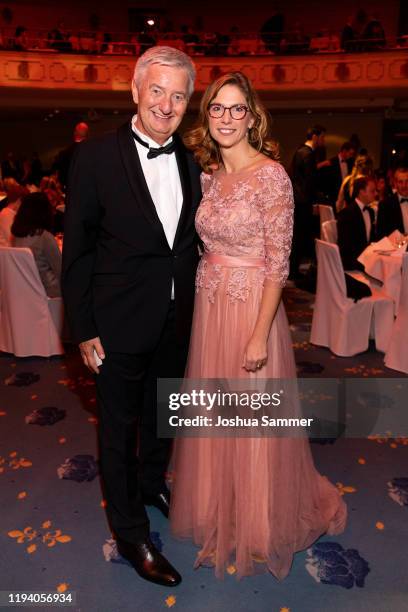 Reiner Meutsch and Sabine Blaetzing-Lichtentaeler are seen at the Fly & Help Gala at Maritim Hotel on December 14, 2019 in Cologne, Germany.