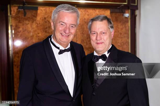 Reiner Meutsch and Ruediger Mittendorff are seen at the Fly & Help Gala at Maritim Hotel on December 14, 2019 in Cologne, Germany.