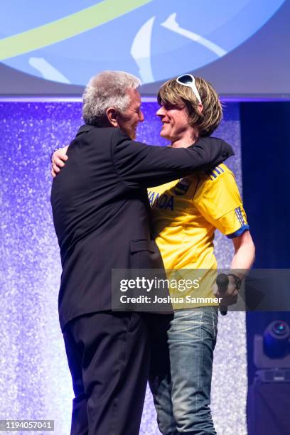 Reiner Meutsch and Mickie Krause at the Fly & Help Gala at Maritim Hotel on December 14, 2019 in Cologne, Germany.