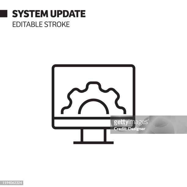 system update line icon, outline vector symbol illustration. pixel perfect, editable stroke. - concept updates stock illustrations