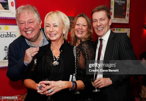 Nick Ferrari, Judy Craymer, Sandra Phylis Conolly and Andrew Pierce attend the after party celebrating the re-opening of "Les Miserables" in the West...