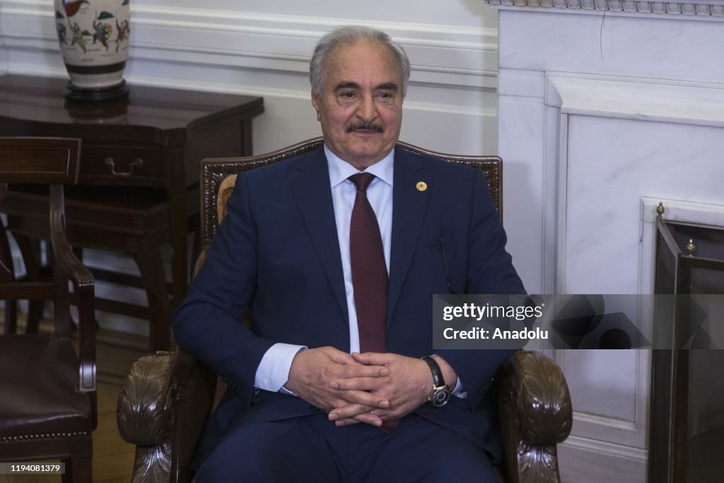 Nikos Dendias - Khalifa Haftar meeting Athens