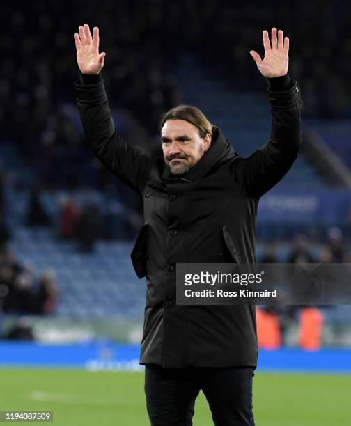 Daniel Farke the manager of Norwich after the Premier League match between Leicester City and Norwich City at The King Power Stadium on December 14,...