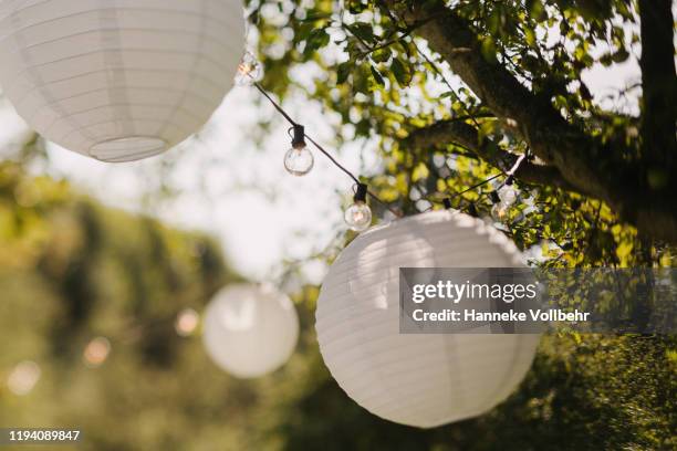 white paper lanterns - embellishment bildbanksfoton och bilder