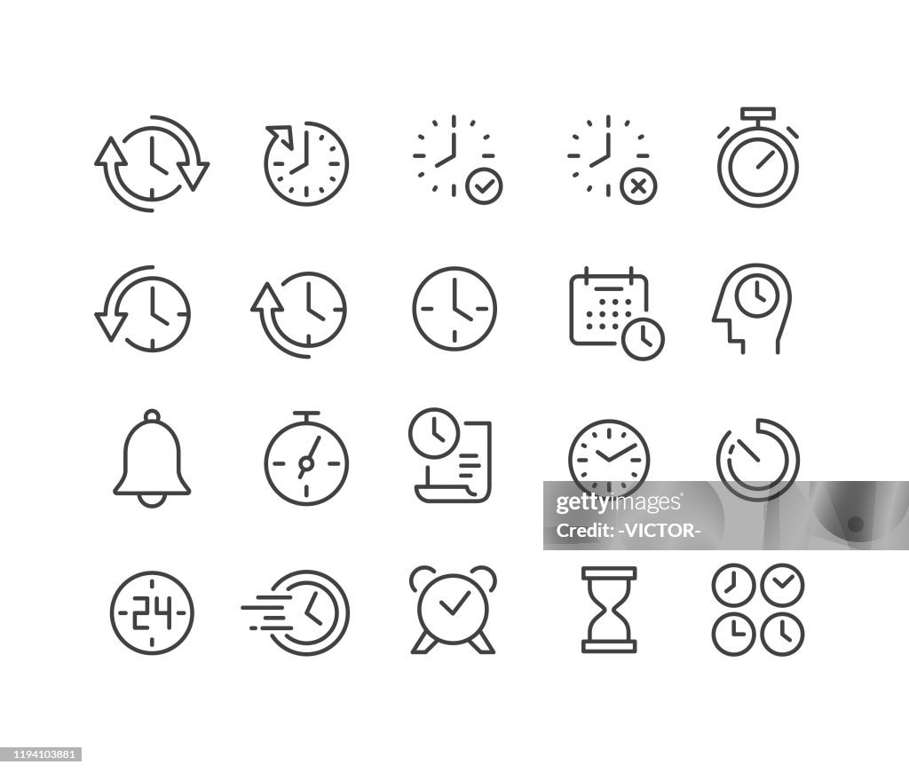 Zeit-Icons-Set - Classic Line Serie