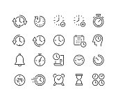 Time Icons Set - Classic Line Series