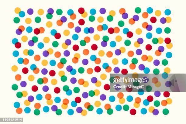 colorful spotted paper pattern - colorful polka dot background stock pictures, royalty-free photos & images