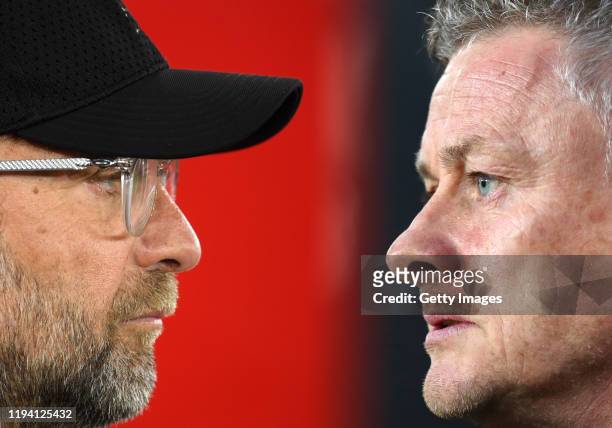 Ole Gunnar Solskjaer, Manager of Manchester United looks on prior to the Premier League match between Wolverhampton Wanderers and Manchester United...