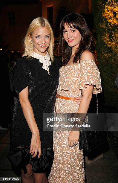 Actresses Jaime King and Mary Elizabeth Winstead attend Lucrecia Martel's "Muta" presented by MIU MIU at a private residence on July 19, 2011 in...