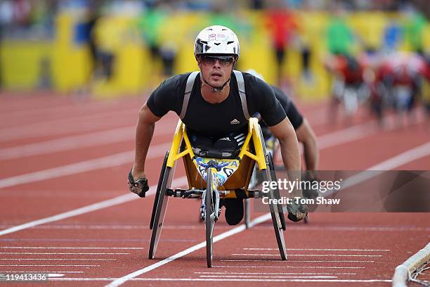 Marcel Hug of Switzerland in action during the Aviva Grand Prix at Alexander Stadium on July 10, 2011 in Birmingham, England.