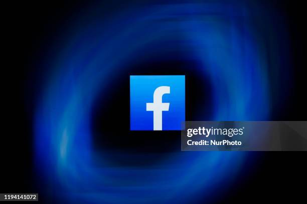 Facebook logo displayed on a phone screen is seen in this multiple exposure illustration photo taken in Krakow, Poland on January 16, 2020.