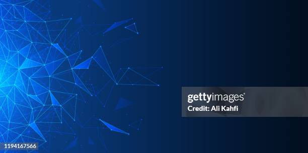 abstract geometric network technology background - low poly stock illustrations