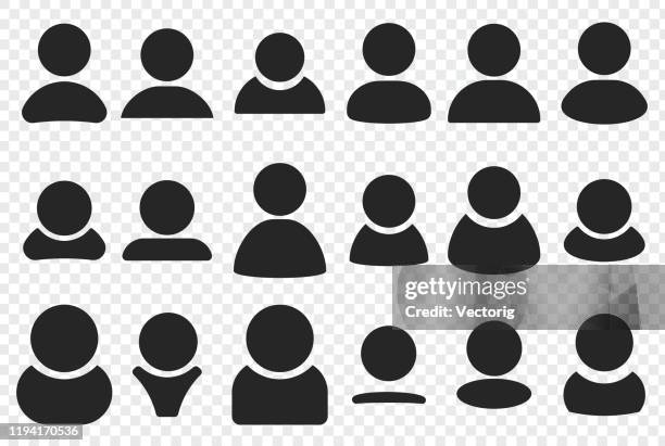 simple people heads icon set - people stock illustrations