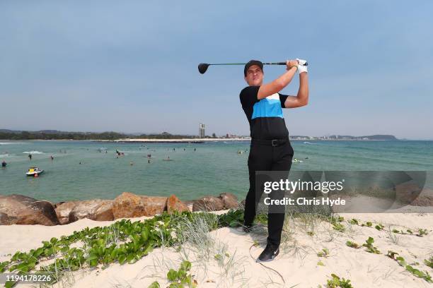 Cameron Champ during a media opportunity ahead of the 2019 PGA Championship at Currumbin Alley on December 16, 2019 in Gold Coast, Australia.