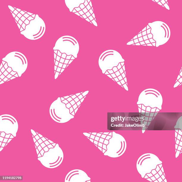 ice cream pattern silhouette - ice cream stock illustrations