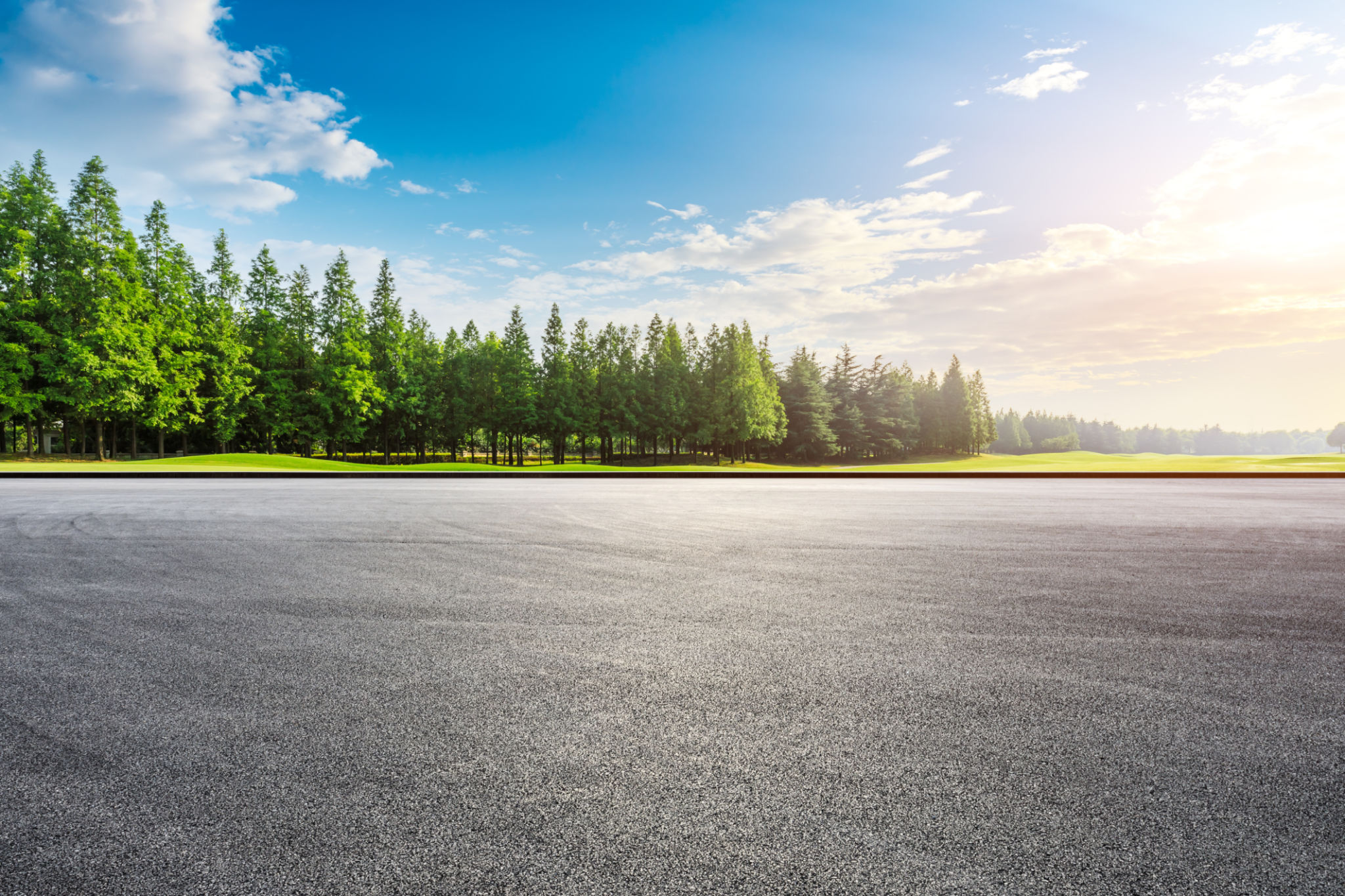 green asphalt