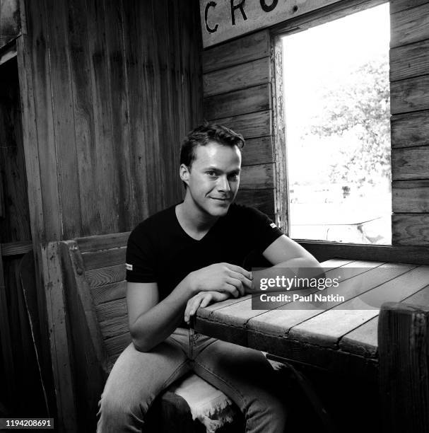 Portrait of American Country musician Bryan White as he poses backstage at Country Thunder, Twin Lakes, Wisconsin, July 15, 1998.