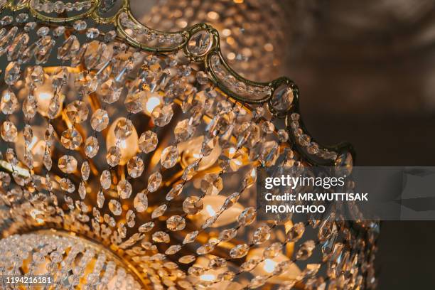 beautiful chandelier - crystal chandelier stock pictures, royalty-free photos & images