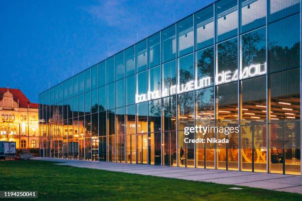 bauhaus museum in dessau, germany - baumhaus stock pictures, royalty-free photos & images