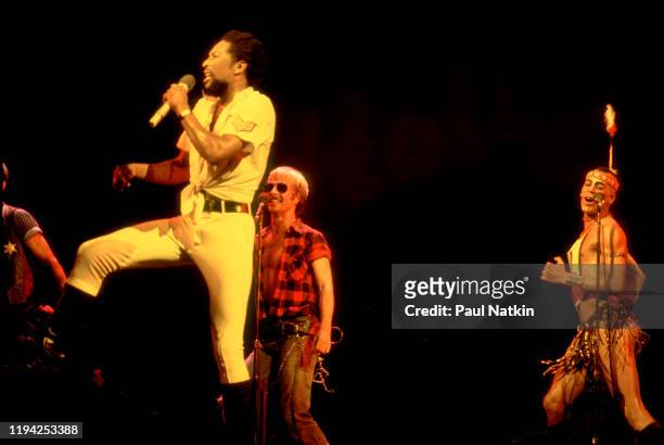 American Disco vocalist Victor Willis , of the group the Village People, performs onstage at the Chicago Stadium, Chicago, Illinois, June 21, 1979....