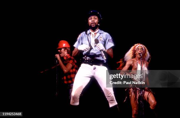 American Disco vocalist Victor Willis , of the group the Village People, performs onstage at the Chicago Stadium, Chicago, Illinois, June 21, 1979....