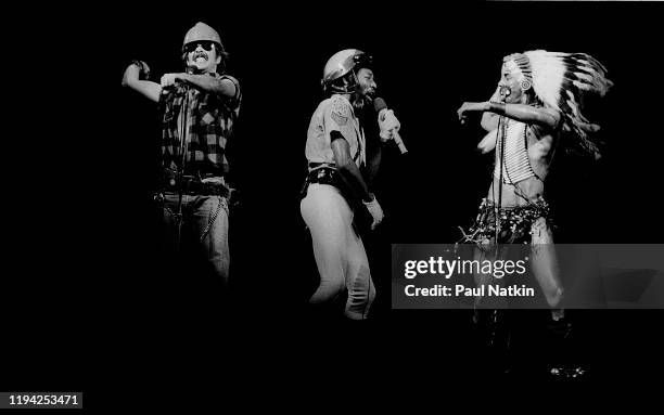 American Disco vocalist Victor Willis , of the group the Village People, performs onstage at the Chicago Stadium, Chicago, Illinois, June 21, 1979....