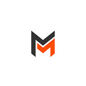 Letter M logo template. Unique modern creative elegant logotype. Vector icon.