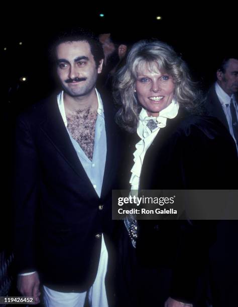 Businessman Dodi Al-Fayed and actress Cathy Lee Crosby attend the premiere party for "Chariots Of Fire" on April 8, 1982 at the Bistro in Beverly...