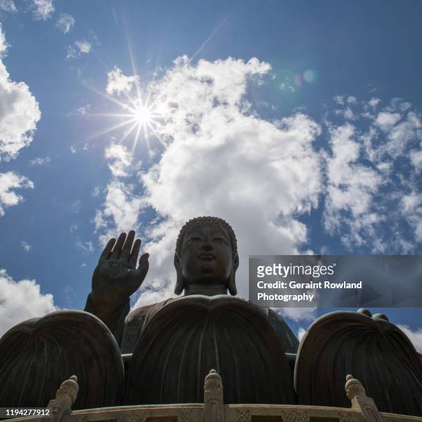 tian tan buddha, icon of hong kong - buddha's birthday stock pictures, royalty-free photos & images