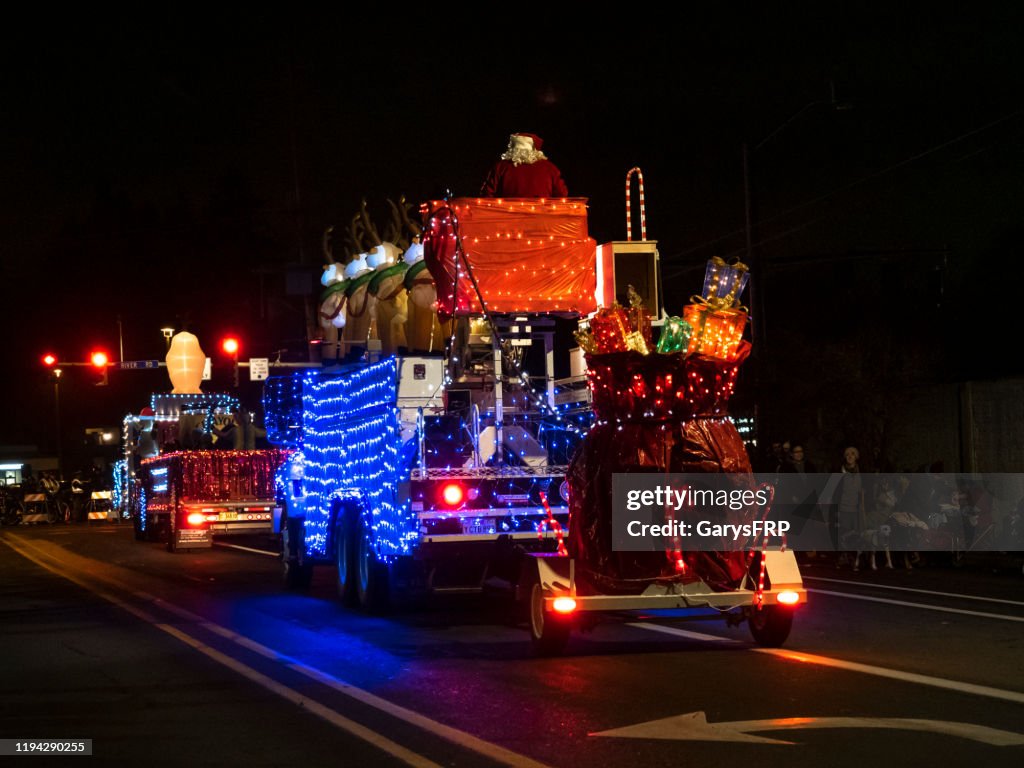 Keizer Holiday Lights Parade jährliche Oregon Christmas Parade Santa Truck