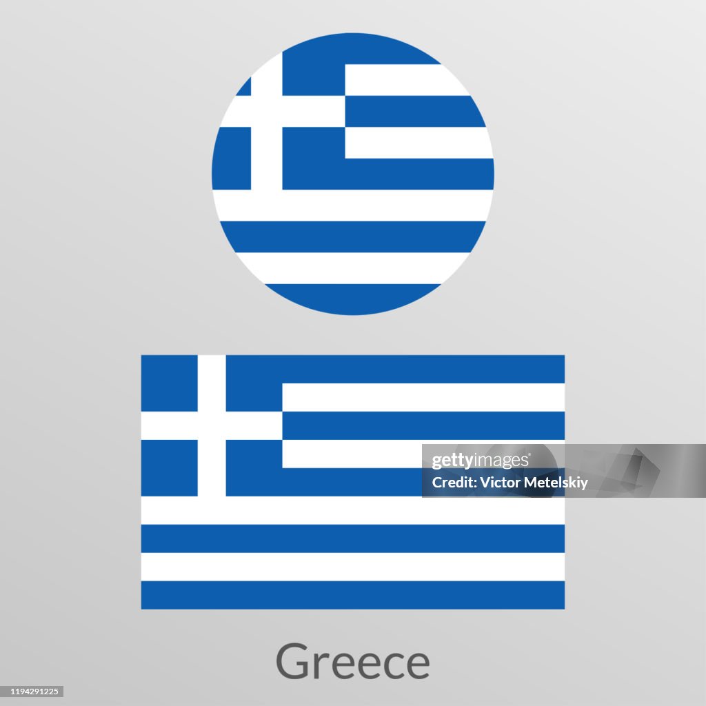 Greece flag set. Greek national symbol. Vector illustration.