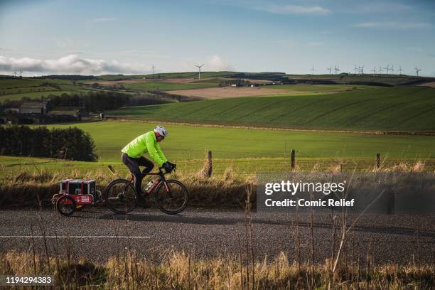 Former Welsh and British Lions rugby captain Gareth Thomas on the final day of the Tour De Trophy challenge in aid of Sport Relief. Cycling from...