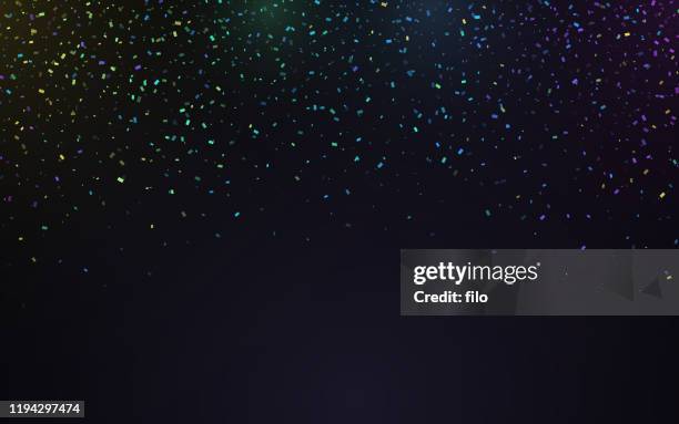 stockillustraties, clipart, cartoons en iconen met confetti partij viering achtergrond - glitter black background