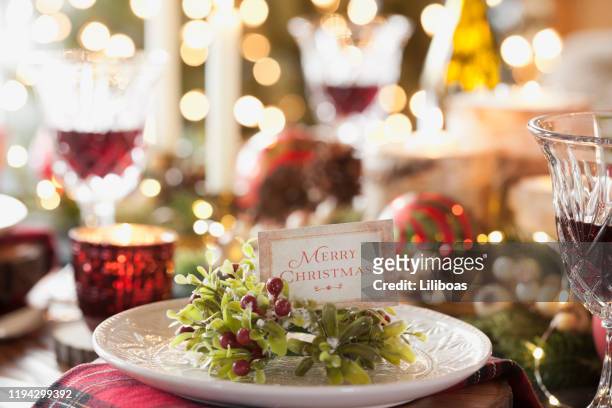 weihnachten urlaub essen - menu christmas stock-fotos und bilder