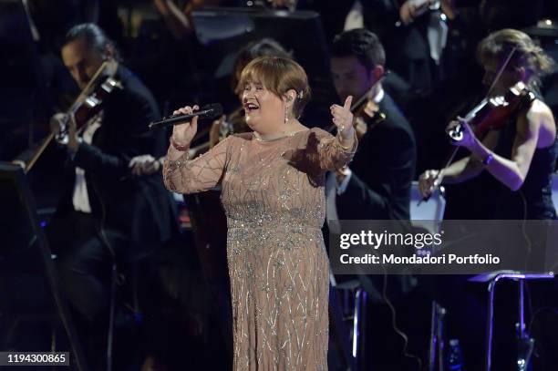 Susan Boyle at the Paul VI Hall during the Vatican annual Christmas concert. Vatican City , December 14th, 2019