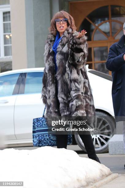 Moderator Gayle King during the wedding party of Stavros Niarchos III. And Dasha Zhukova on January 17, 2020 at Hotel Kulm in St. Moritz, Switzerland.