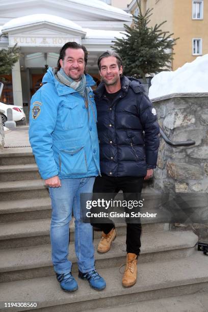 Guido Perrey, DJ Dracula Club and cook Daniel Mueller prior the wedding of Stavros Niarchos III. And Dasha Zhukova on January 17, 2020 at Hotel Kulm...