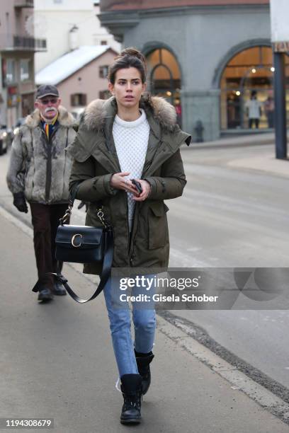 Guest is seen prior to the wedding party of Stavros Niarchos III. And Dasha Zhukova on January 17, 2020 at Hotel Kulm in St. Moritz, Switzerland.