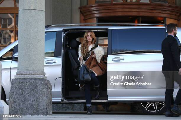 Guest arrives for the wedding party of Stavros Niarchos III. And Dasha Zhukova on January 17, 2020 at Hotel Kulm in St. Moritz, Switzerland.