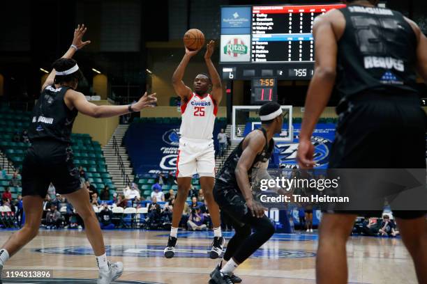 Mfiondu-Kabengele of the Agua Caliente Clippers shoots the ball during the first quarter against the Texas Legends on January 14, 2020 at Comerica...