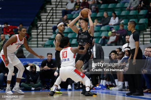 Isaiah Roby of the Texas Legends looks to pass during the first quarter against the Agua Caliente Clippers on January 14, 2020 at Comerica Center in...