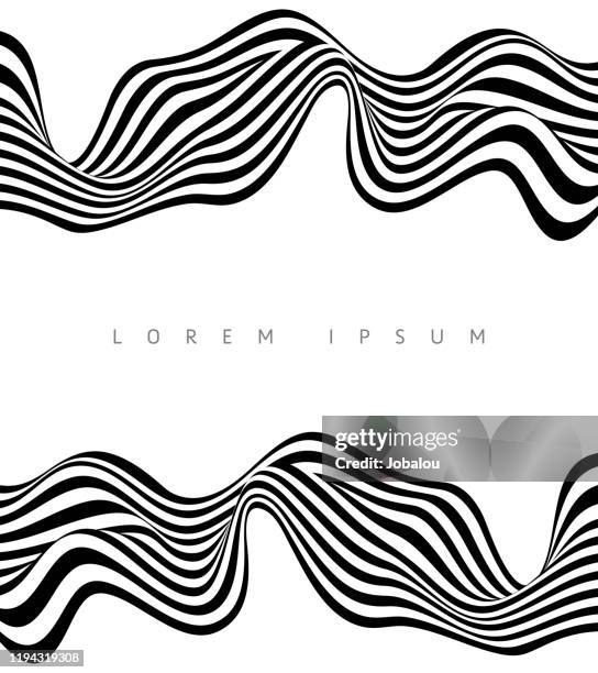 ilustrações de stock, clip art, desenhos animados e ícones de abstract stripe wave black and white background design - faixa sinal