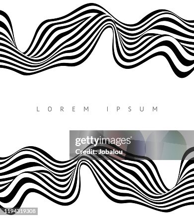 Abstract Stripe Wave Black and White Background Design Abstract Stripe Wave Black and White Background Design