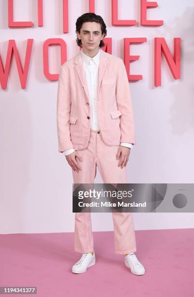 Timothee Chalamet during the "Little Women" photocall at Soho Hotel on December 16, 2019 in London, England.