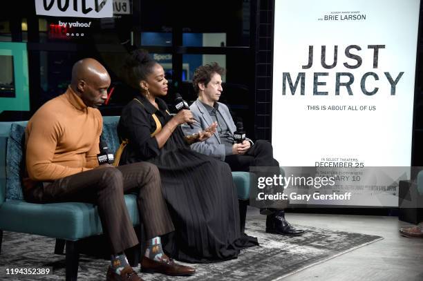 Actors Rob Morgan, Karan Kendrick and Tim Blake Nelson visit the Build Series to discuss the film “Just Mercy” at Build Studio on December 16, 2019...