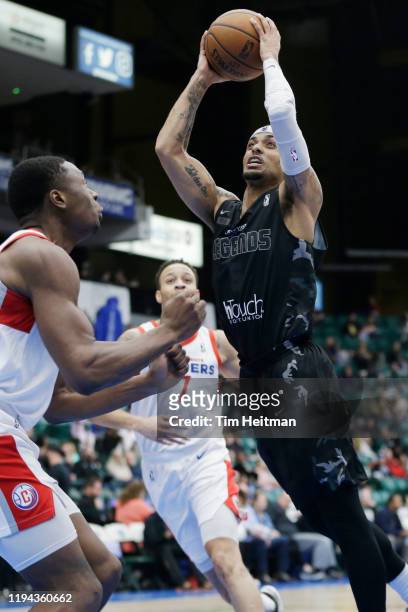 Brandon Fields of the Texas Legends drives to the basket during the third quarter against the Agua Caliente Clippers on January 14, 2020 at Comerica...