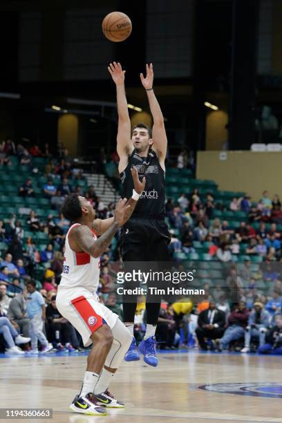 Dakota Mathias of the Texas Legends shoots the ball during the third quarter against the Agua Caliente Clippers on January 14, 2020 at Comerica...