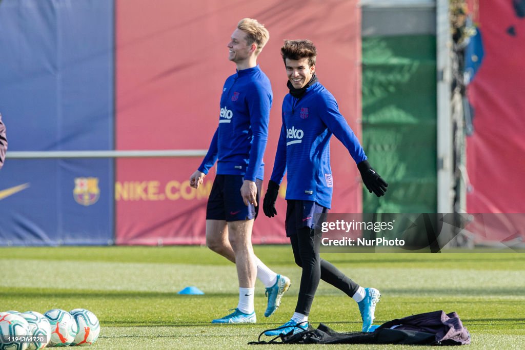 FC Barcelona Training Session With New Coach Quique Setien