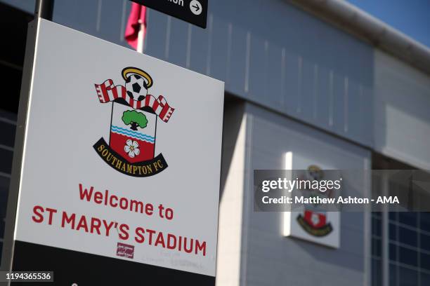 General view of St Marys Stadium home of Southampton during the Premier League match between Southampton FC and Wolverhampton Wanderers at St Mary's...